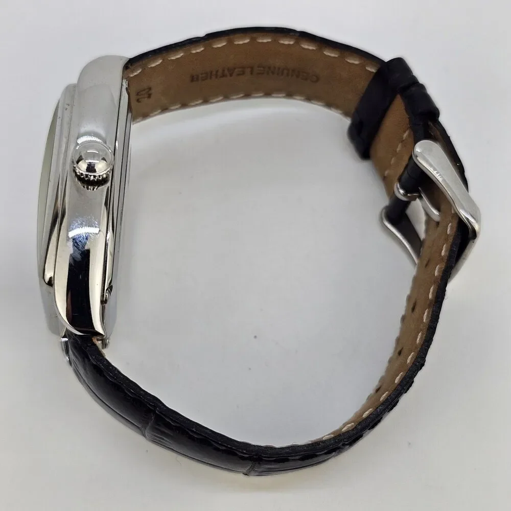 Buran Moonphase‎ Mechanical Watch 34MM Black Dial Leather Bands Limited Edition